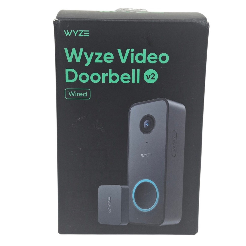 Wyze Video Doorbell v2 Wired 2K Resolution Color Night Vision Black WVDWDV2 NEW